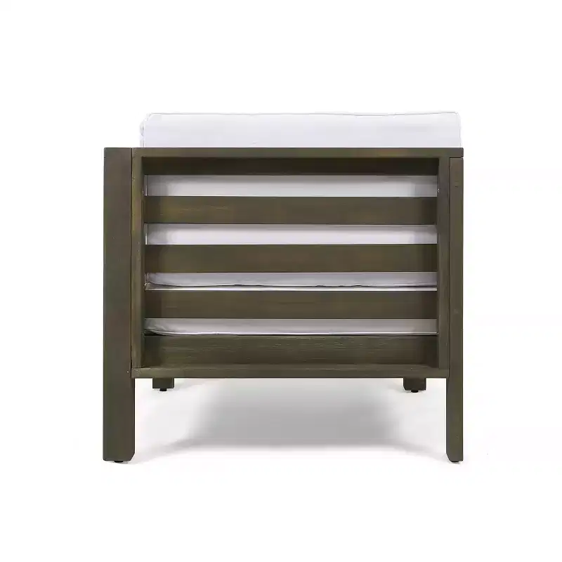 Christopher Knight Home Oana – Causeuse et table basse d'extérieur en bois d'acacia avec coussins