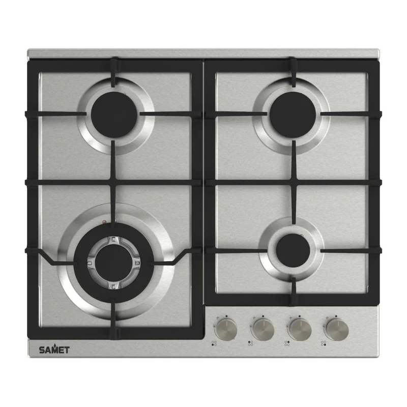 Piano cottura a gas in acciaio inox 4 fuochi 60 cm - Sansone 60