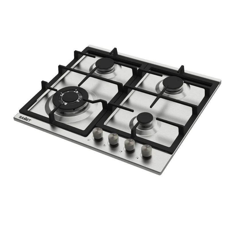 Piano cottura a gas in acciaio inox 4 fuochi 60 cm - Sansone 60