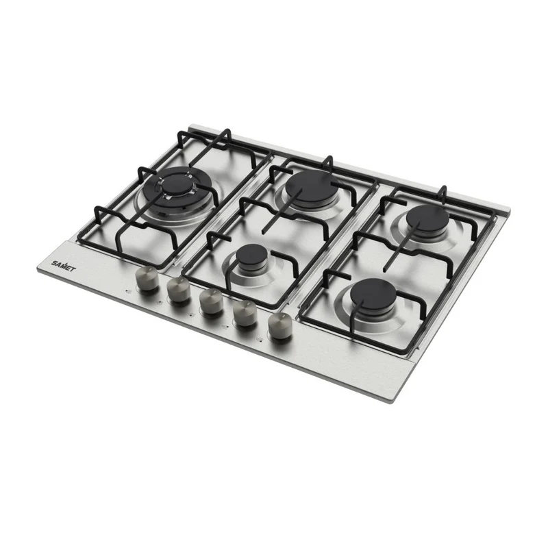 Piano cottura a gas in acciaio inox 5 fuochi 70 cm - Ercole 2.0