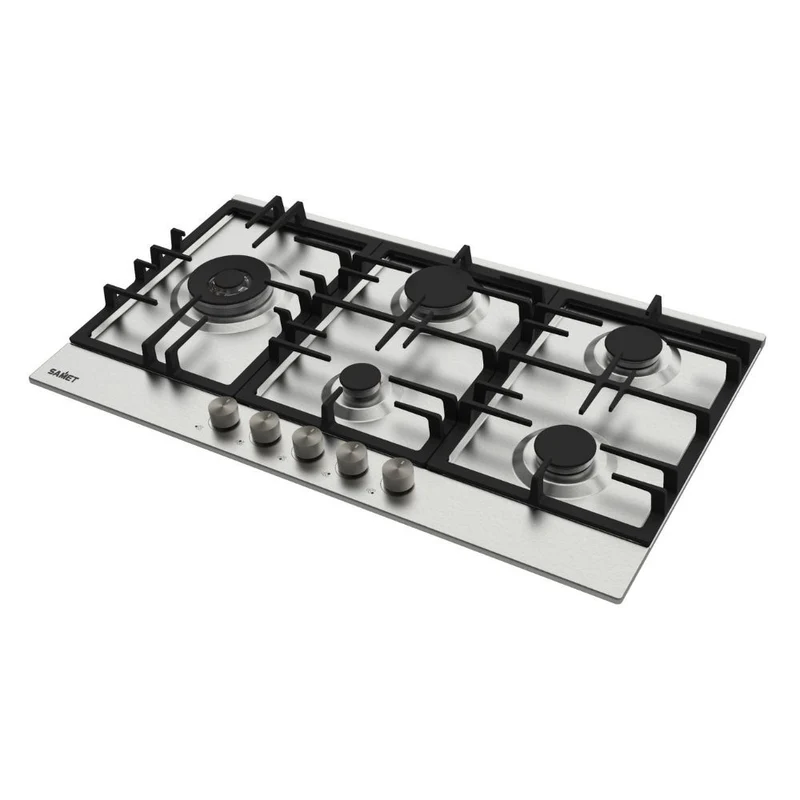 Piano cottura a gas da incasso in acciaio inox 5 fuochi 90 cm - Nettuno