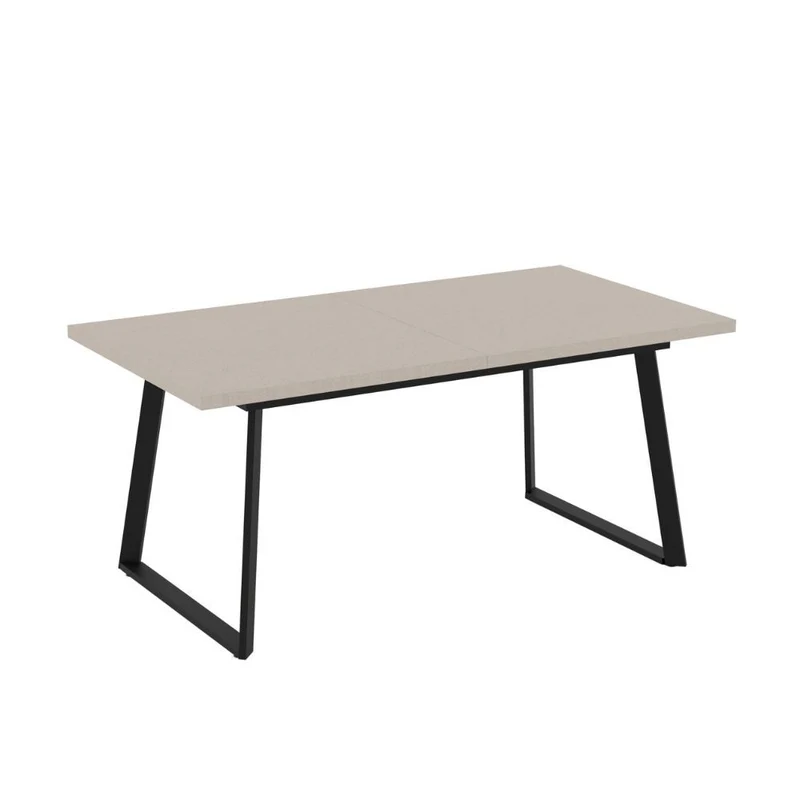 Tavolo allungabile con piano colore cashmere e gambe metallo nero 170x90 cm - Zaira
