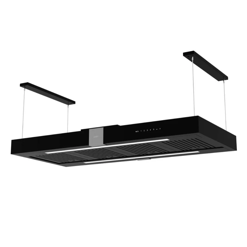 Cappa aspirante colore nero opaco con cornice colore inox - Samet Demetra130
