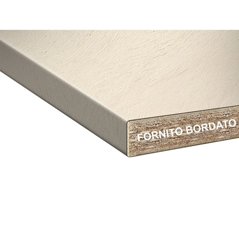 Top cucina bordato colore beige cemento 220x60x4H cm