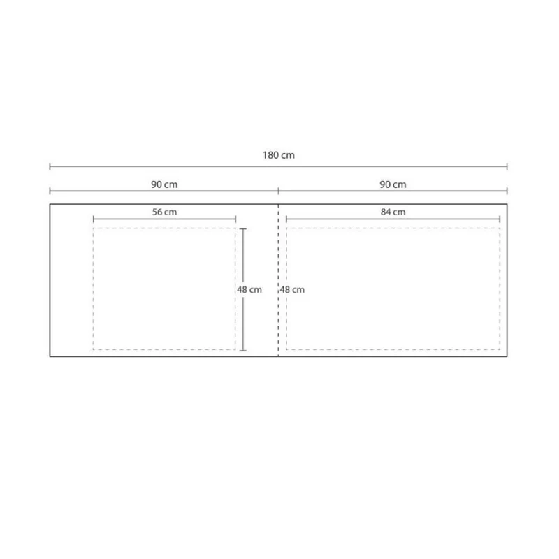 Top cucina forato per lavello sinistro colore effetto travertino 180x60x3.8H cm