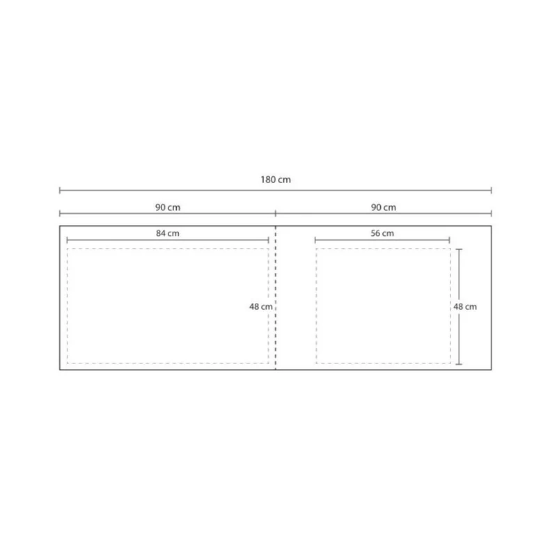 Top cucina forato per lavello destro colore effetto travertino 180x60x3.8H cm