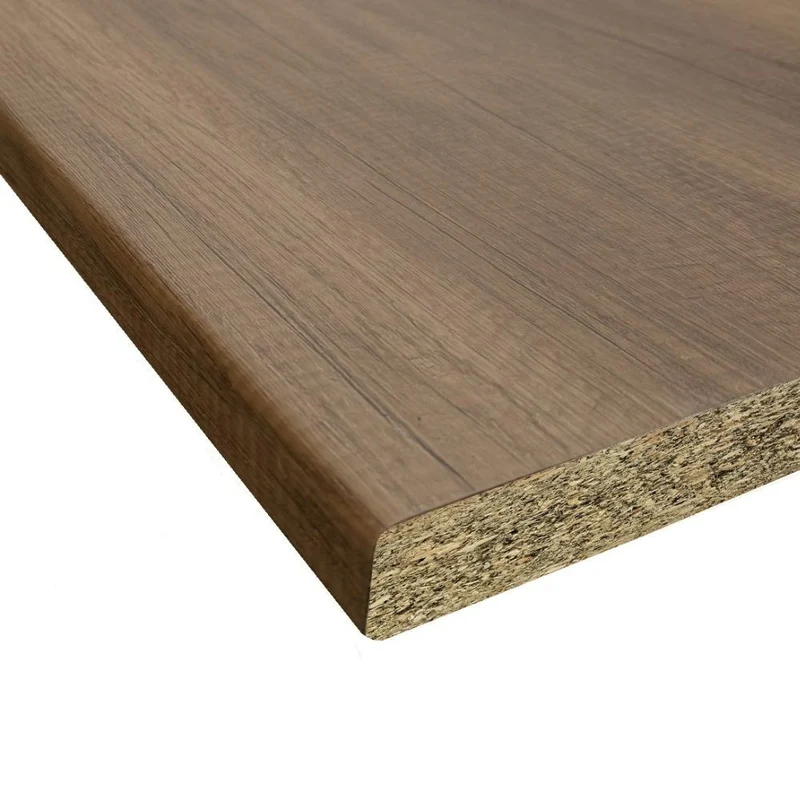 Top cucina con bordo stondato colore noce 195x60x3.8H cm