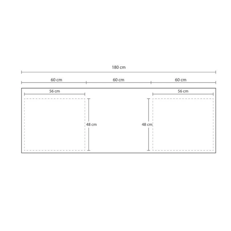 Top cucina forato e reversibile colore bianco 180x60x4H cm