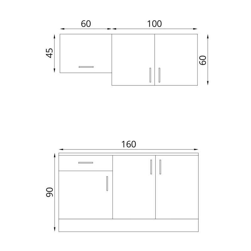 Cucina completa monoblocco con elettrodomestici colore rovere 160 cm - Isernia