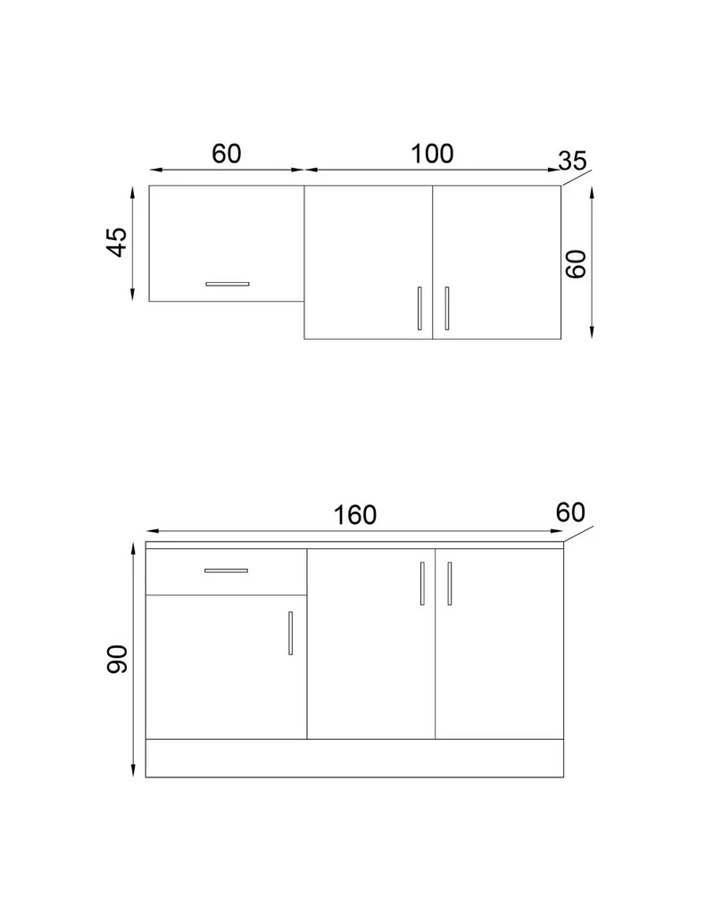 Cucina completa monoblocco con elettrodomestici colore rovere 160 cm - Isernia