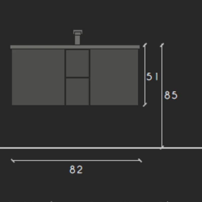 Mobile bagno sospeso colore rovere con cassetti e lavabo in ceramica 80x51H cm - Batlox