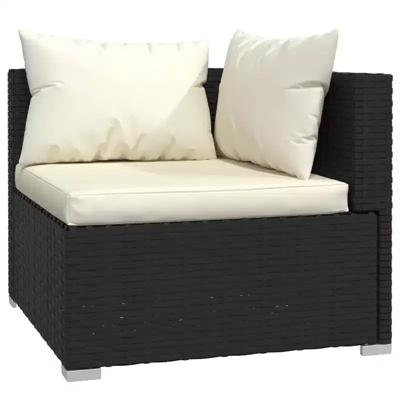 vidaXL Salon de jardin noir, crème