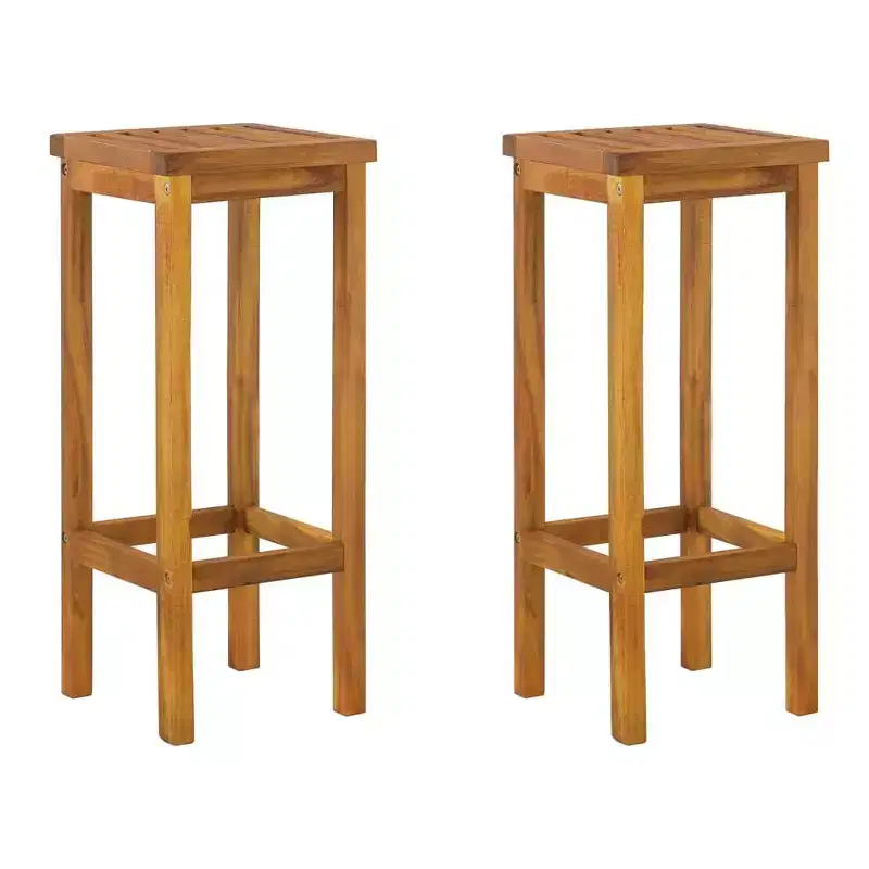 vidaXL Ensemble de salle à manger de patio en bois d'acacia massif - Meubles d'extérieur 3 pièces avec plateau de table robuste et sièges confortables