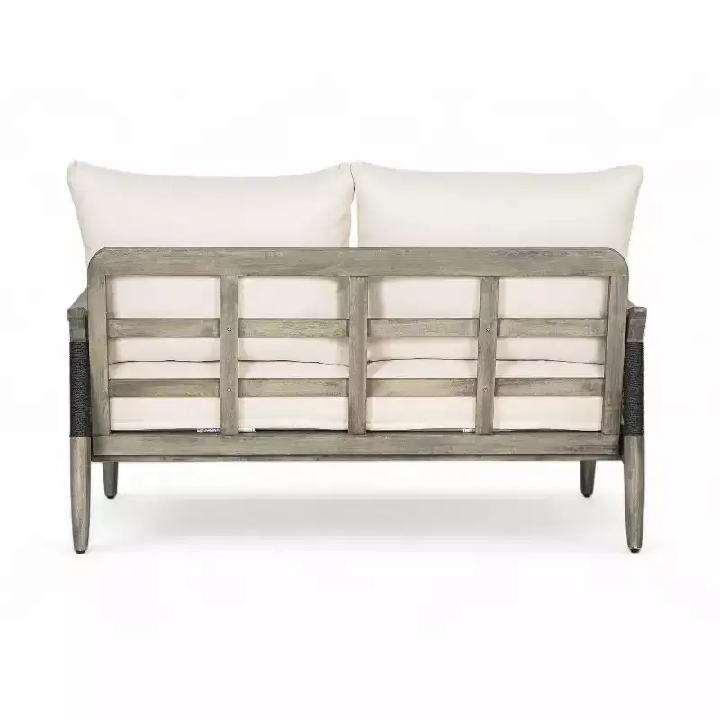 Christopher Knight Home Abell Ensemble de 2 pièces de sièges rembourrés en bois d'acacia avec corde tressée pour l'extérieur