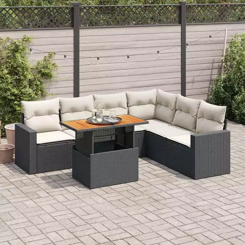 vidaXL Salon de jardin moderne avec coussins de diverses couleurs