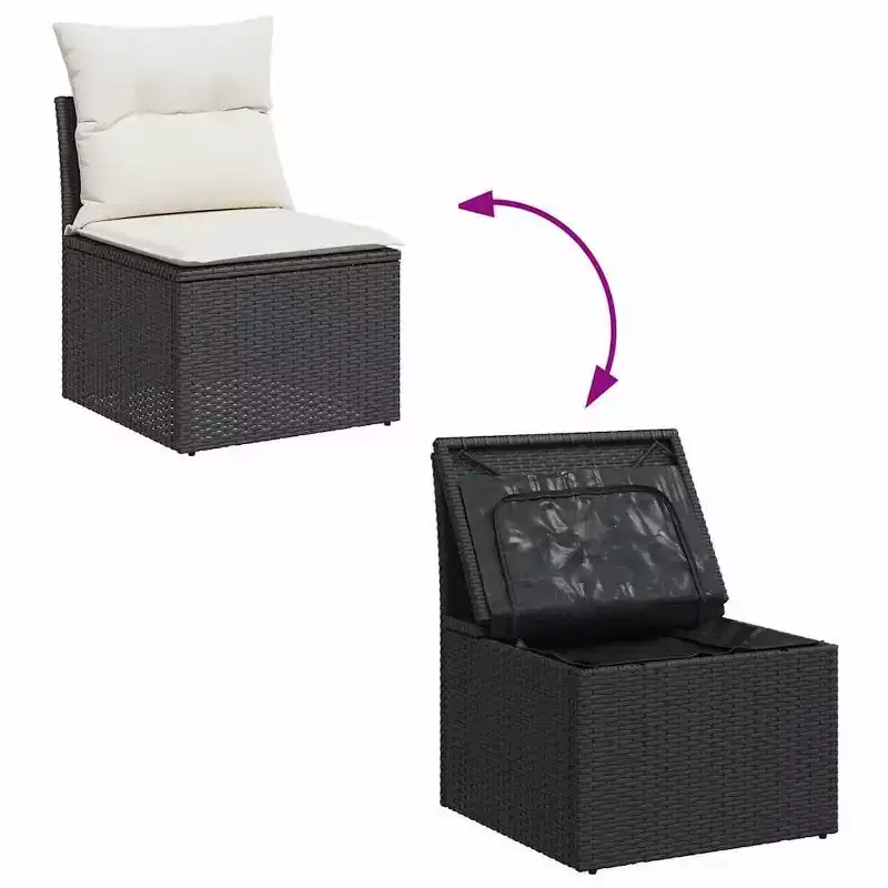 vidaXL Salon de jardin moderne avec coussins de diverses couleurs