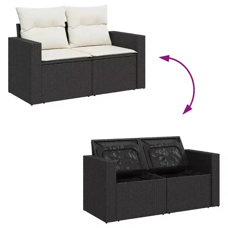 vidaXL Salon de jardin moderne avec coussins de diverses couleurs