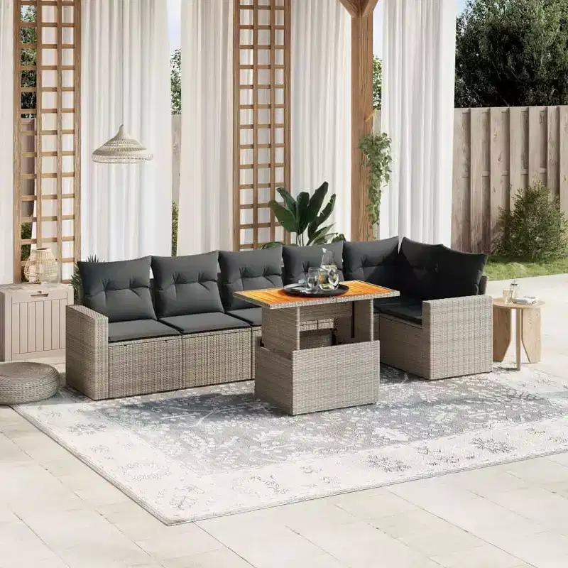 vidaXL Salon de jardin moderne avec coussins de diverses couleurs