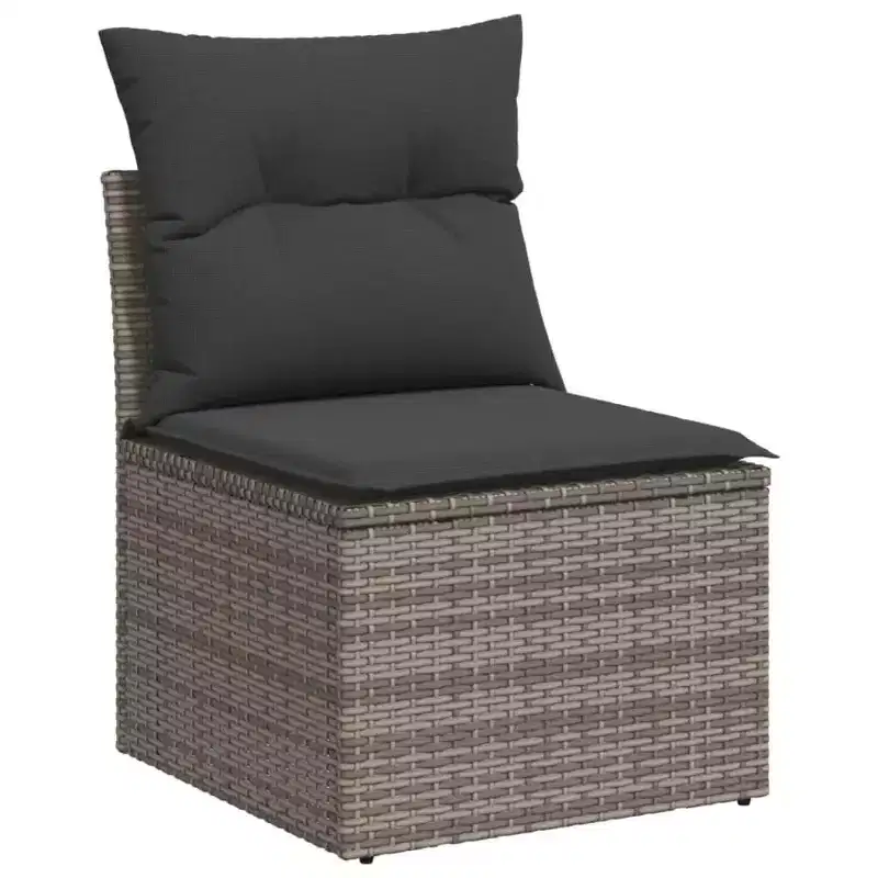 vidaXL Salon de jardin 6 pièces avec coussins, en résine tressée, modulable, table réglable, plusieurs couleurs