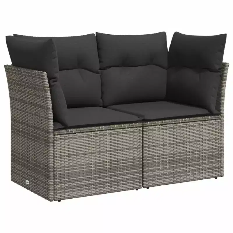vidaXL Salon de jardin 6 pièces avec coussins, en résine tressée, modulable, table réglable, plusieurs couleurs
