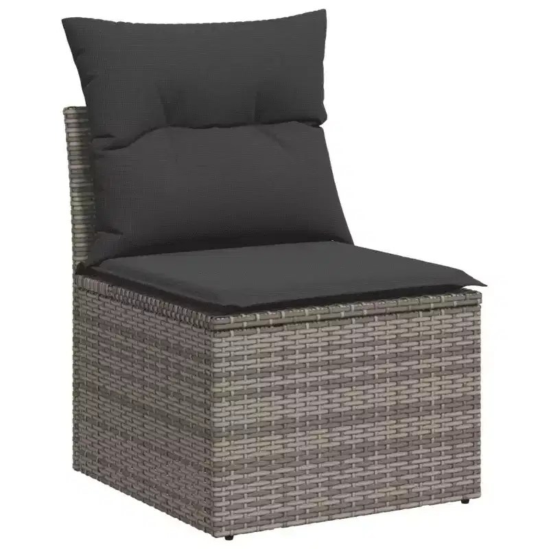vidaXL Salon de jardin 6 pièces avec coussins, en résine tressée, modulable, table réglable, plusieurs couleurs