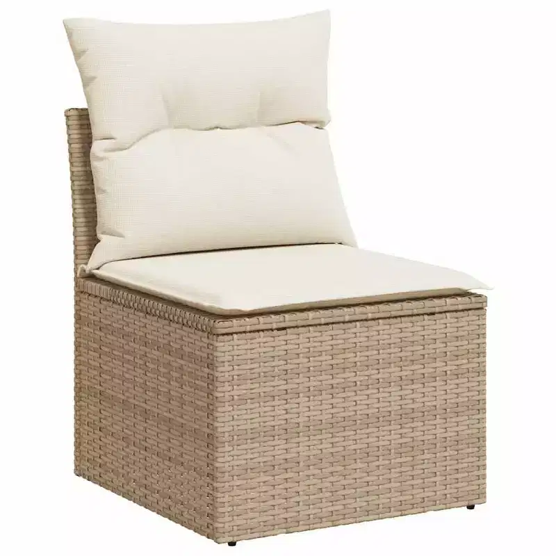 vidaXL Salon de jardin 6 pièces avec coussins, en résine tressée, modulable, table réglable, plusieurs couleurs