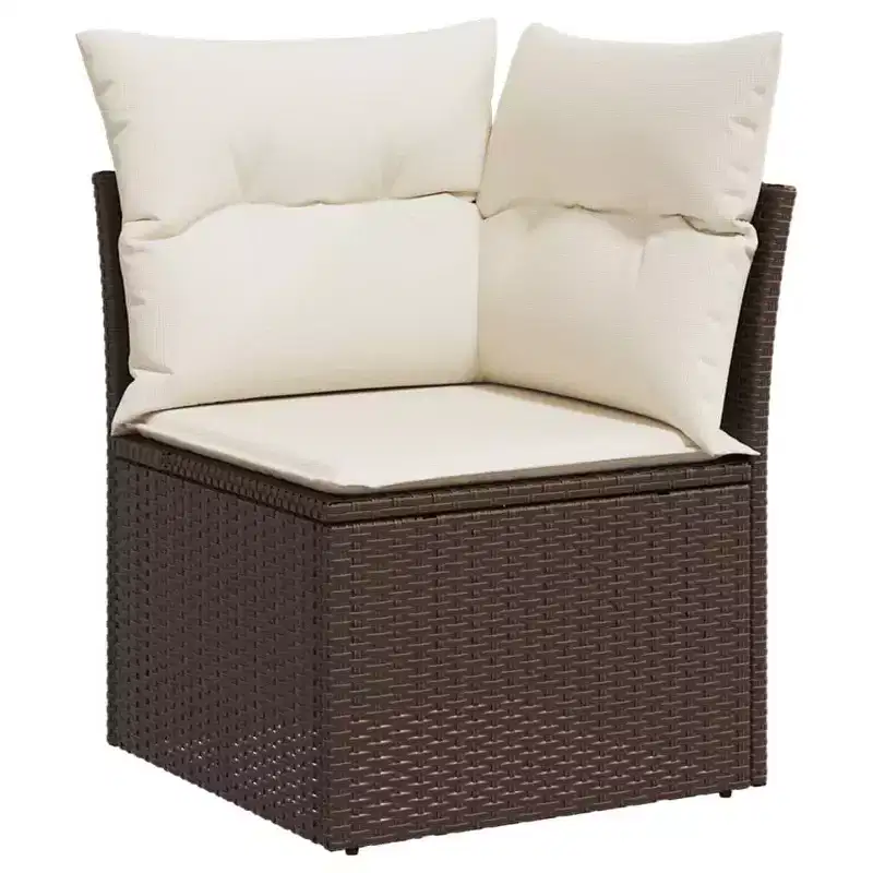 vidaXL Salon de jardin 6 pièces avec coussins, en résine tressée, modulable, table réglable, plusieurs couleurs
