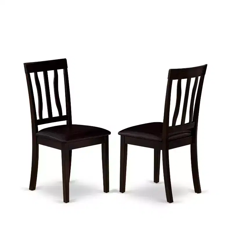 Ensemble de salle à manger 5 pièces en bois massif couleur cappuccino – Pour 4 personnes