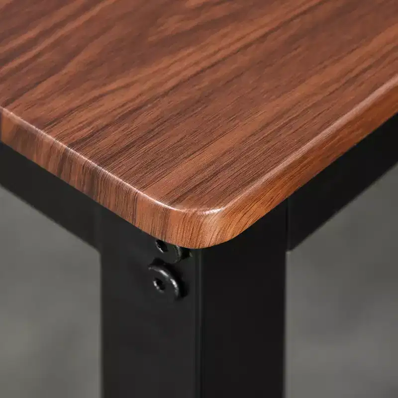 HOMCOM Ensemble de salle à manger industriel 4 pièces avec banc, table de cuisine en bois et chaises avec étagère de rangement pour cuisine, coin repas, noir/marron