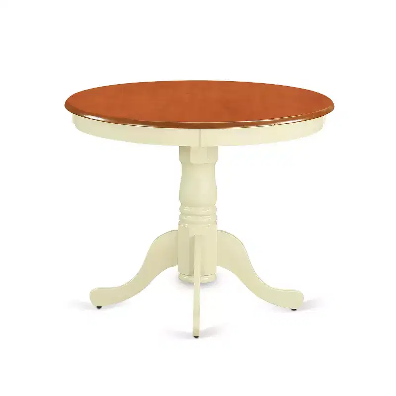 Ensemble HomeStock ANCL3 table ronde de 36 pouces et 2 chaises Cerise Crème