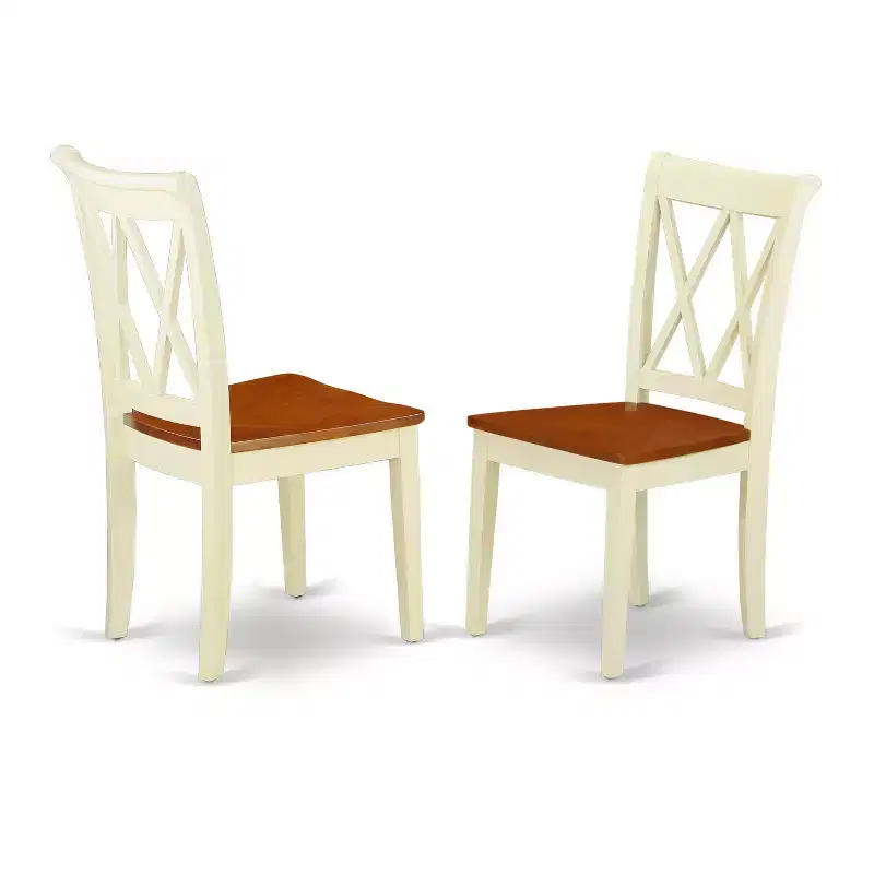 Ensemble HomeStock ANCL3 table ronde de 36 pouces et 2 chaises Cerise Crème