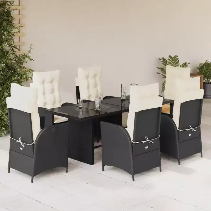 vidaXL Ensemble de Repas de Jardin avec Coussins en Plusieurs Couleurs