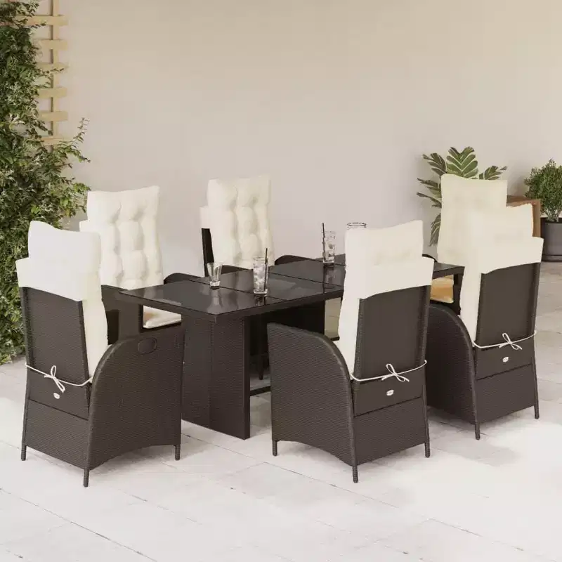 vidaXL Ensemble de Repas de Jardin avec Coussins en Plusieurs Couleurs