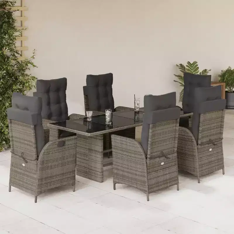 vidaXL Ensemble de Repas de Jardin avec Coussins en Plusieurs Couleurs