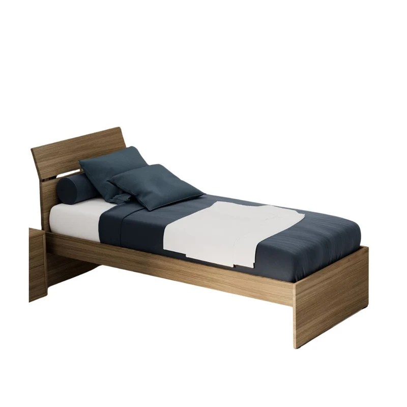 Letto singolo in legno colore noce naturale 85x200 cm