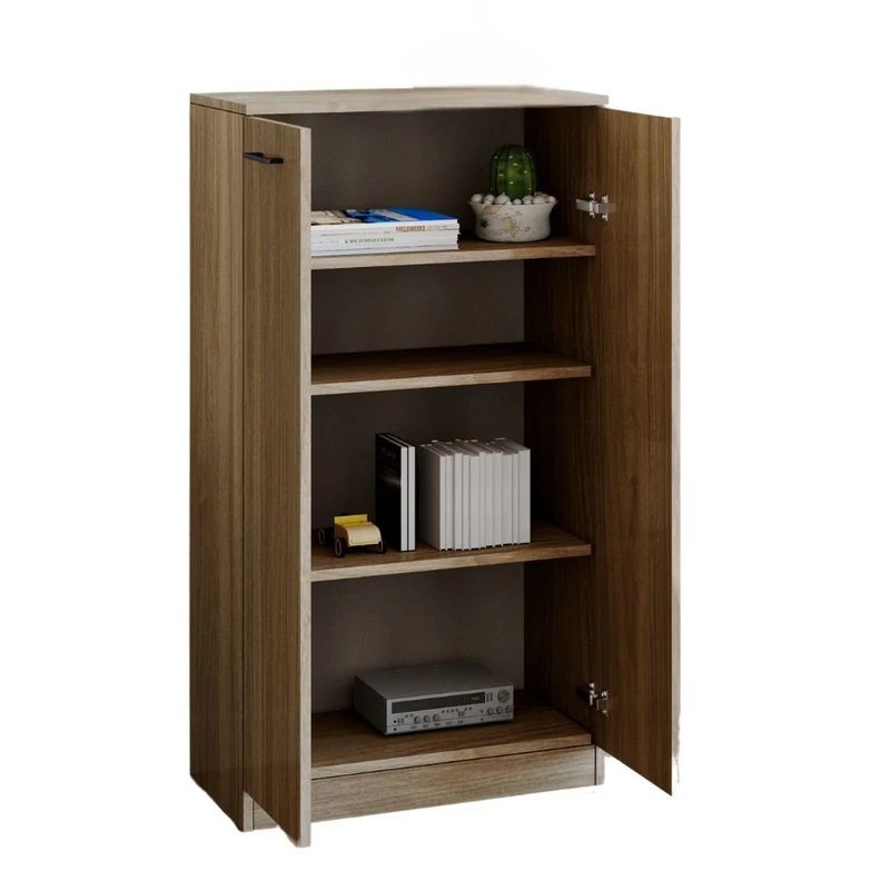 Armadio scarpiera con 2 ante e 3 ripiani colore noce naturale 71x130H cm - Gabriella