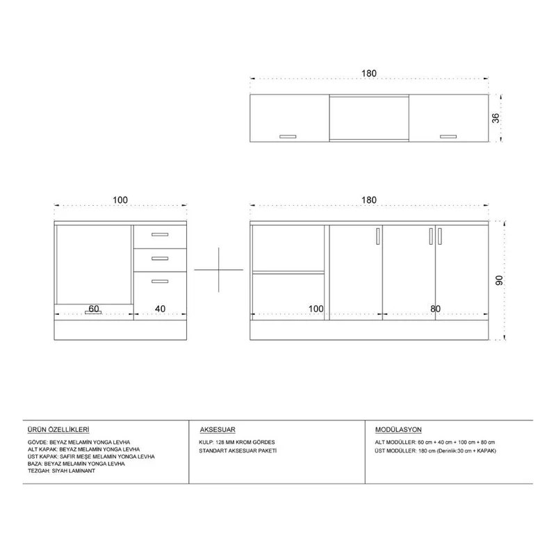 Cucina angolare reversibile con elettrodomestici colore bianco 180x160 cm - Cassino