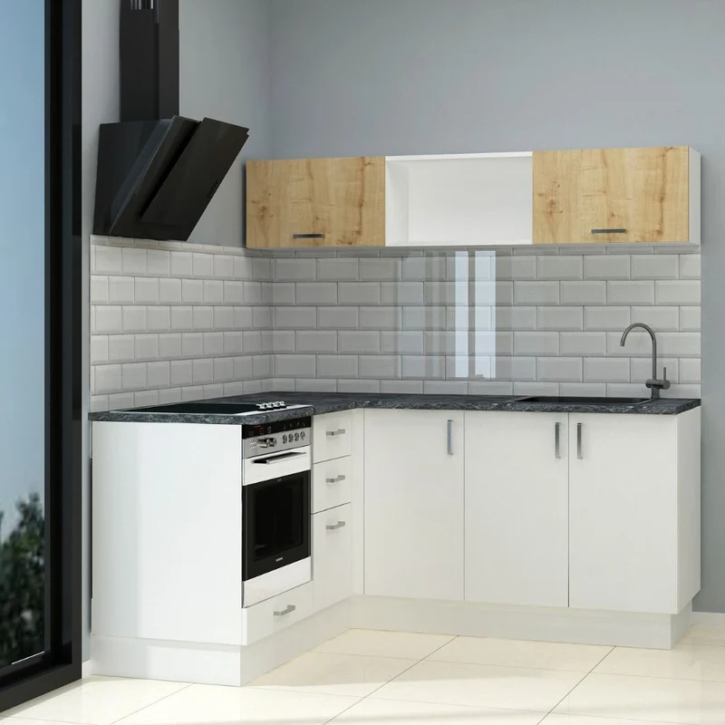 Cucina angolare reversibile con elettrodomestici colore bianco 180x160 cm - Cassino