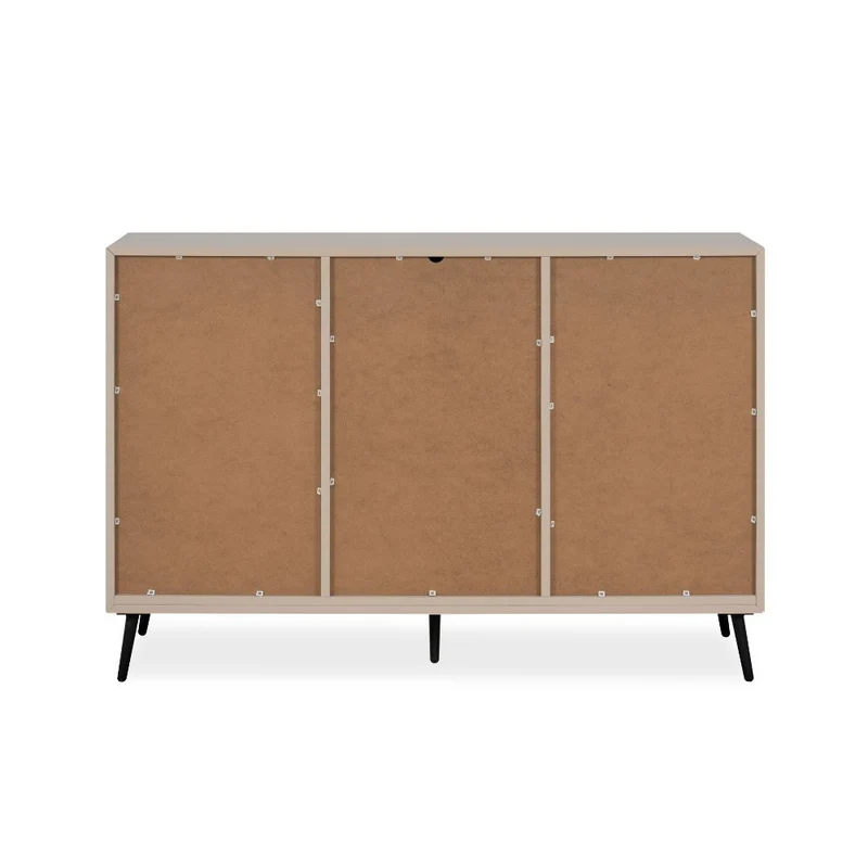 Madia con 2 ante e 3 cassetti colore sabbia e particolari neri 135x90H cm - Borgo