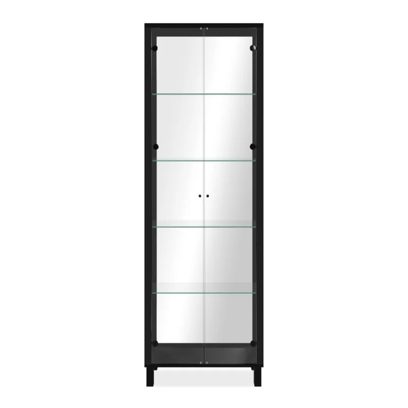 Vetrina con 2 ante e 4 ripiani colore nero 62x189H cm - Albi52B