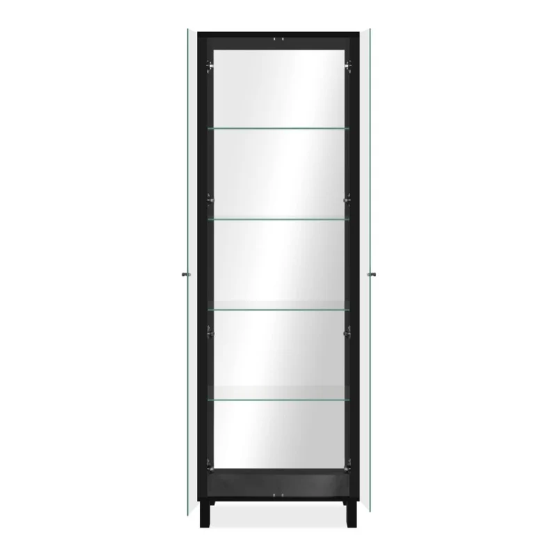 Vetrina con 2 ante e 4 ripiani colore nero 62x189H cm - Albi52B