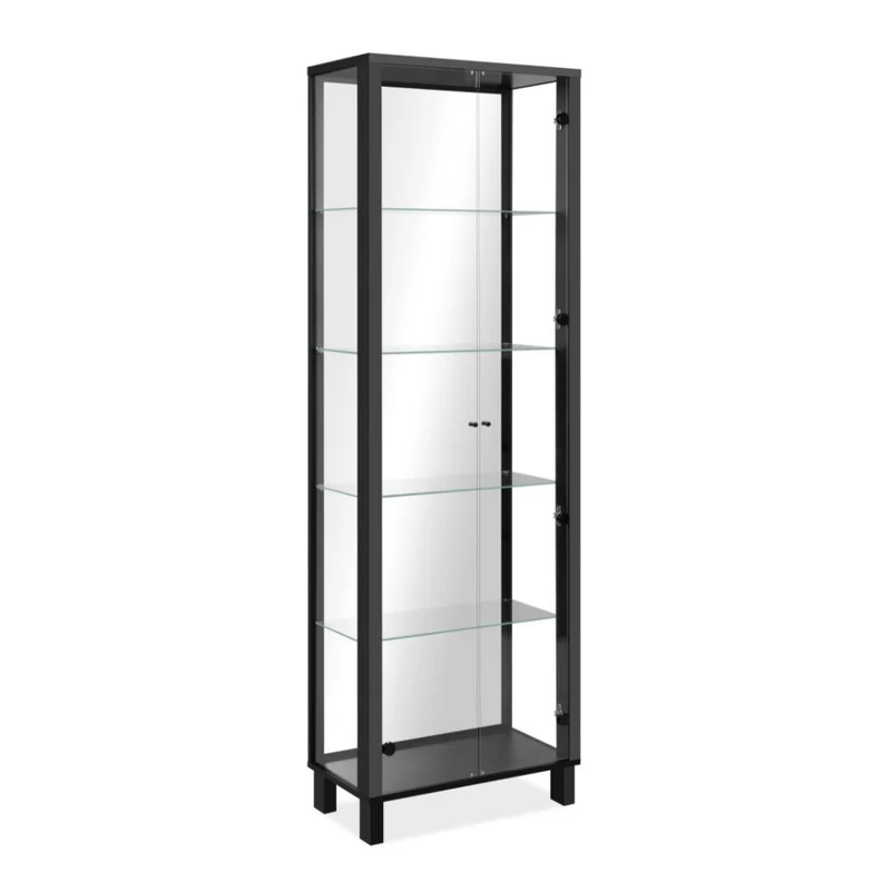 Vetrina con 2 ante e 4 ripiani colore nero 62x189H cm - Albi52B