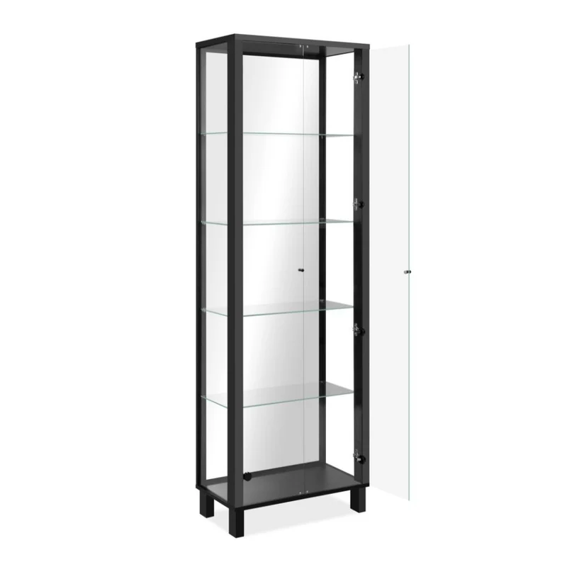 Vetrina con 2 ante e 4 ripiani colore nero 62x189H cm - Albi52B