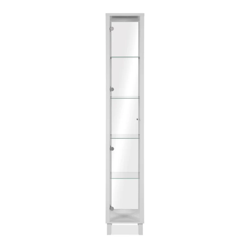Vetrina con anta e 4 ripiani colore bianco 33x189H cm - Ermy