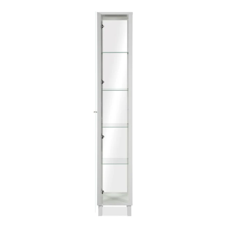 Vetrina con anta e 4 ripiani colore bianco 33x189H cm - Ermy