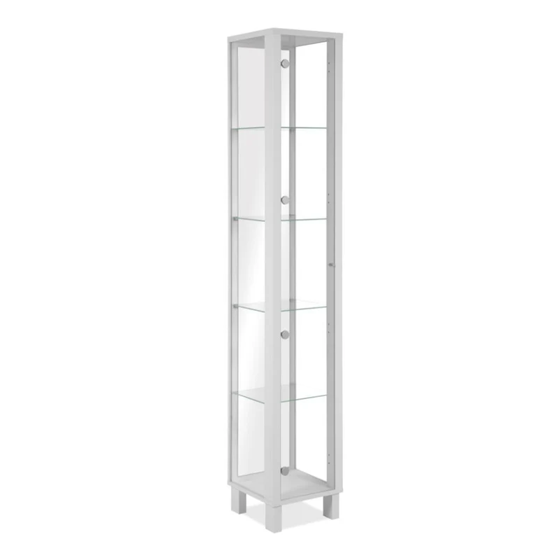 Vetrina con anta e 4 ripiani colore bianco 33x189H cm - Ermy
