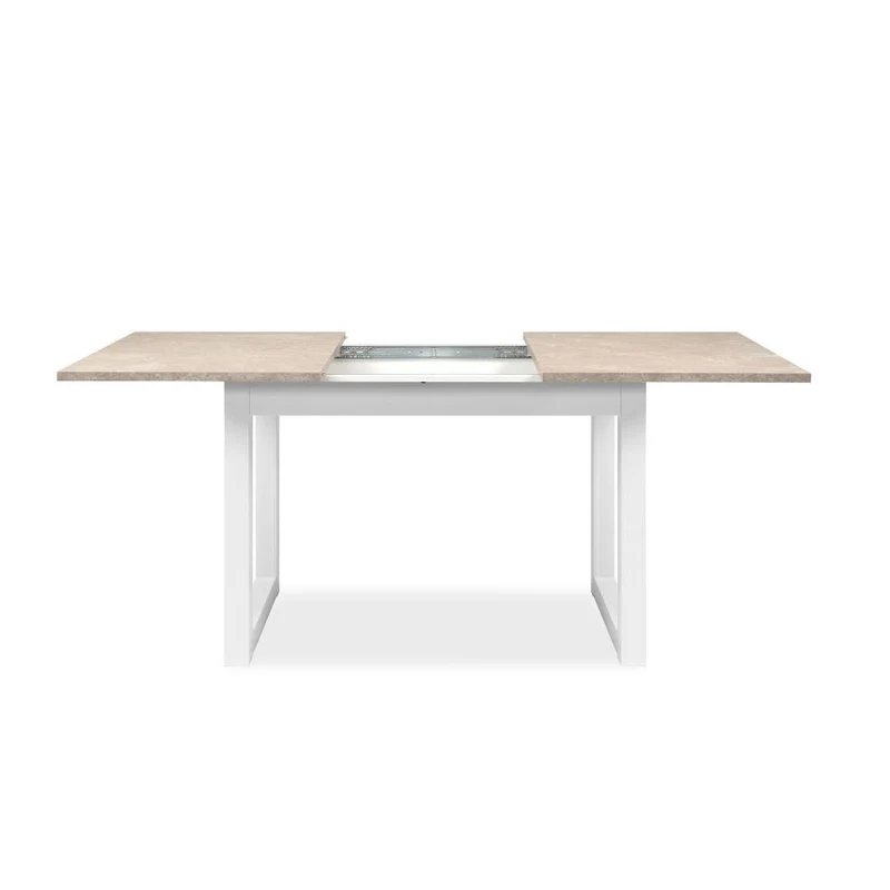 Tavolo allungabile color sabbia e bianco 120x80x75H cm - Meggy