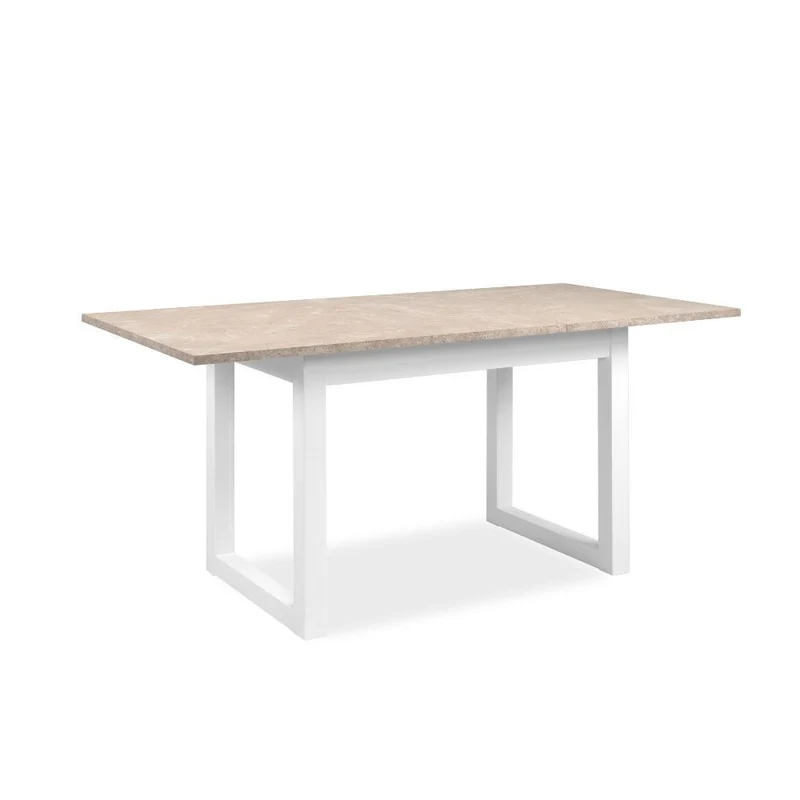 Tavolo allungabile color sabbia e bianco 120x80x75H cm - Meggy