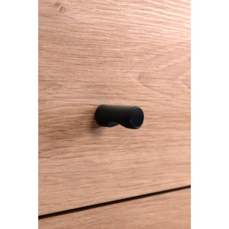 Mobile ingresso con frontale cannettato e specchio colore quercia e antracite 122x190H cm - Medan