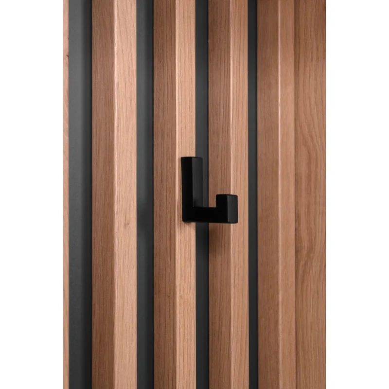 Mobile ingresso con frontale cannettato e specchio colore quercia e antracite 122x190H cm - Medan